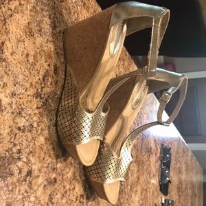 Gold Wedge Sandal